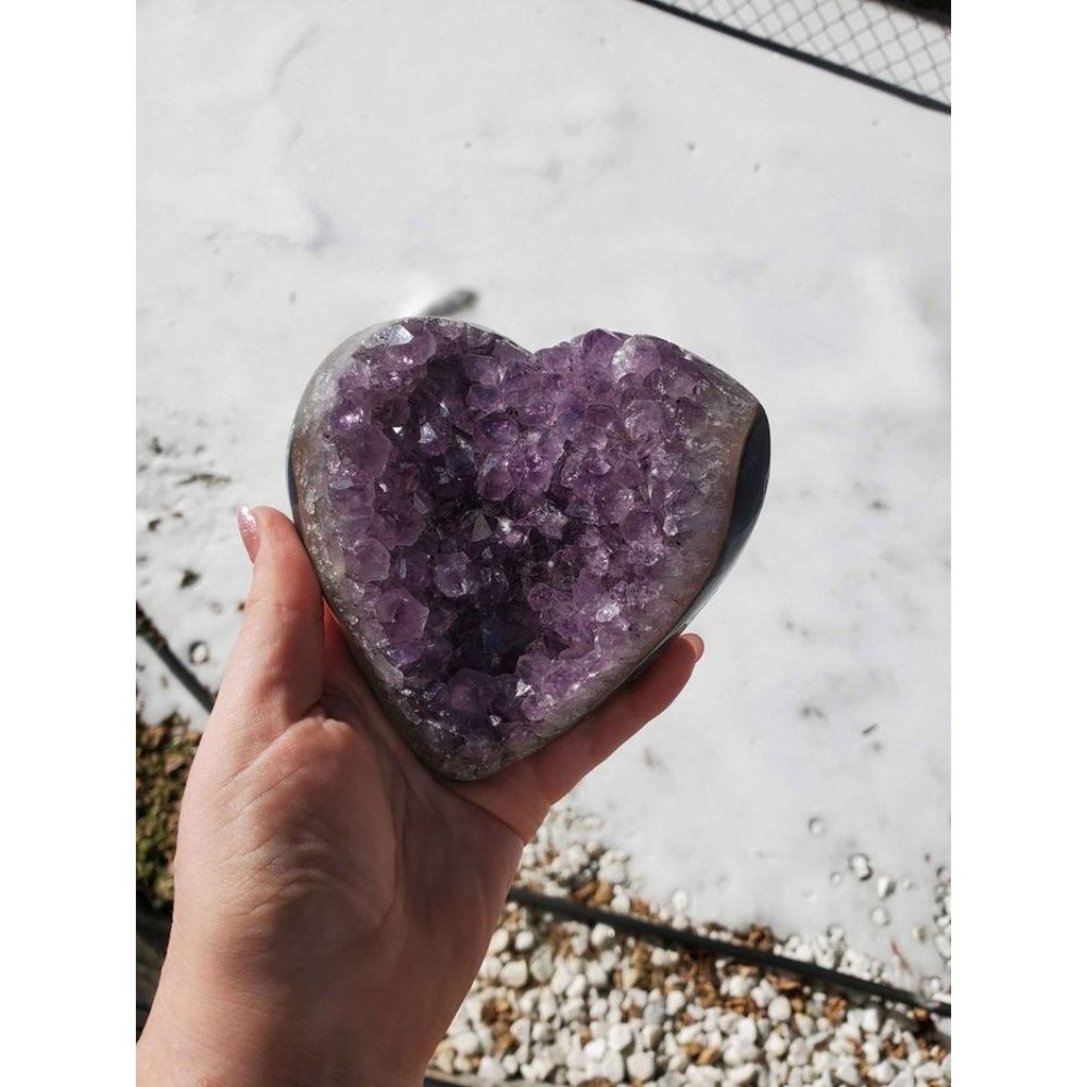 Massive 2.6lb 🔮 Amethyst Crystal Heart #1